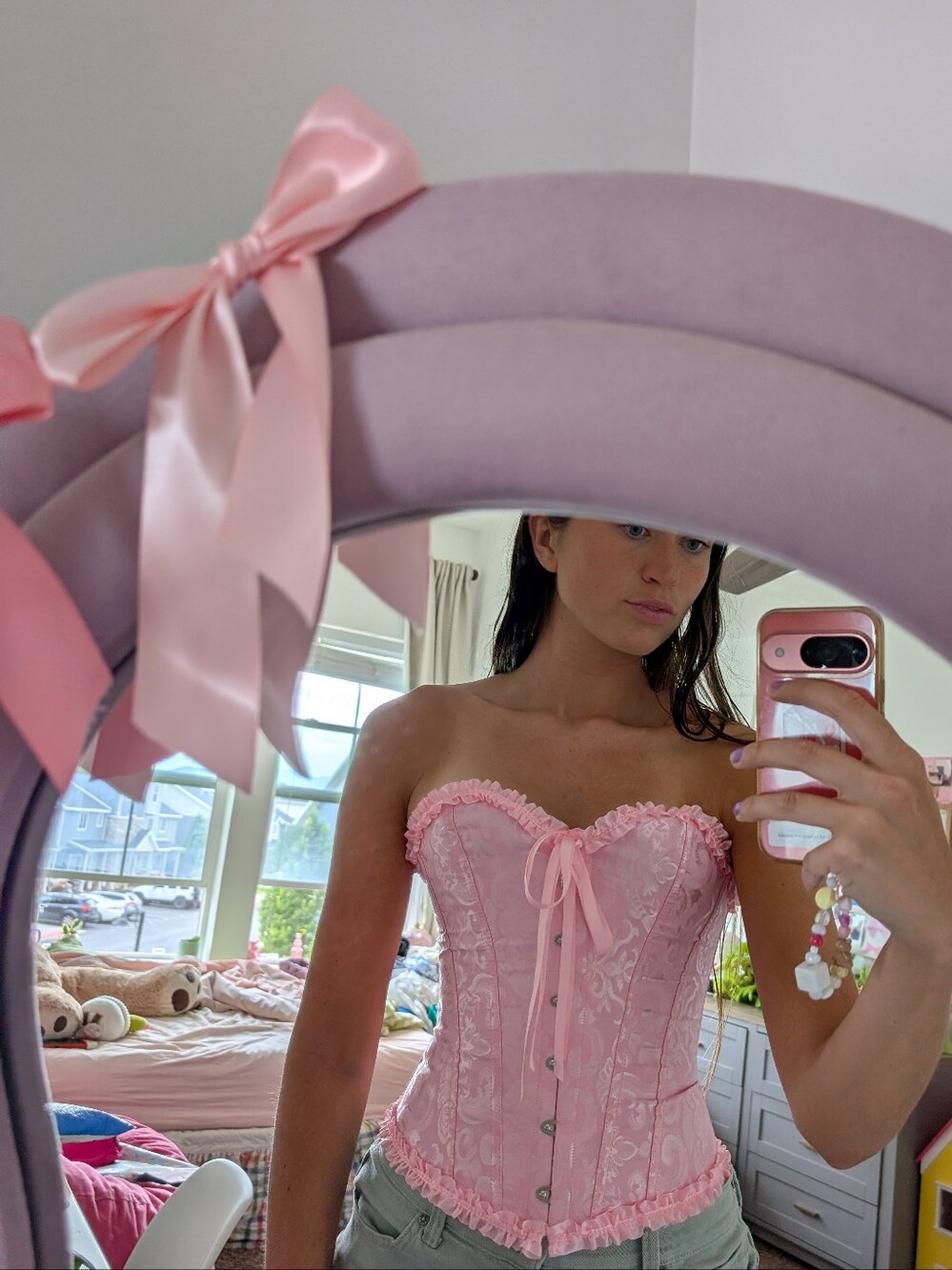 Pink Strapless Lace Corset Top - Women Intimates & Sleepwear